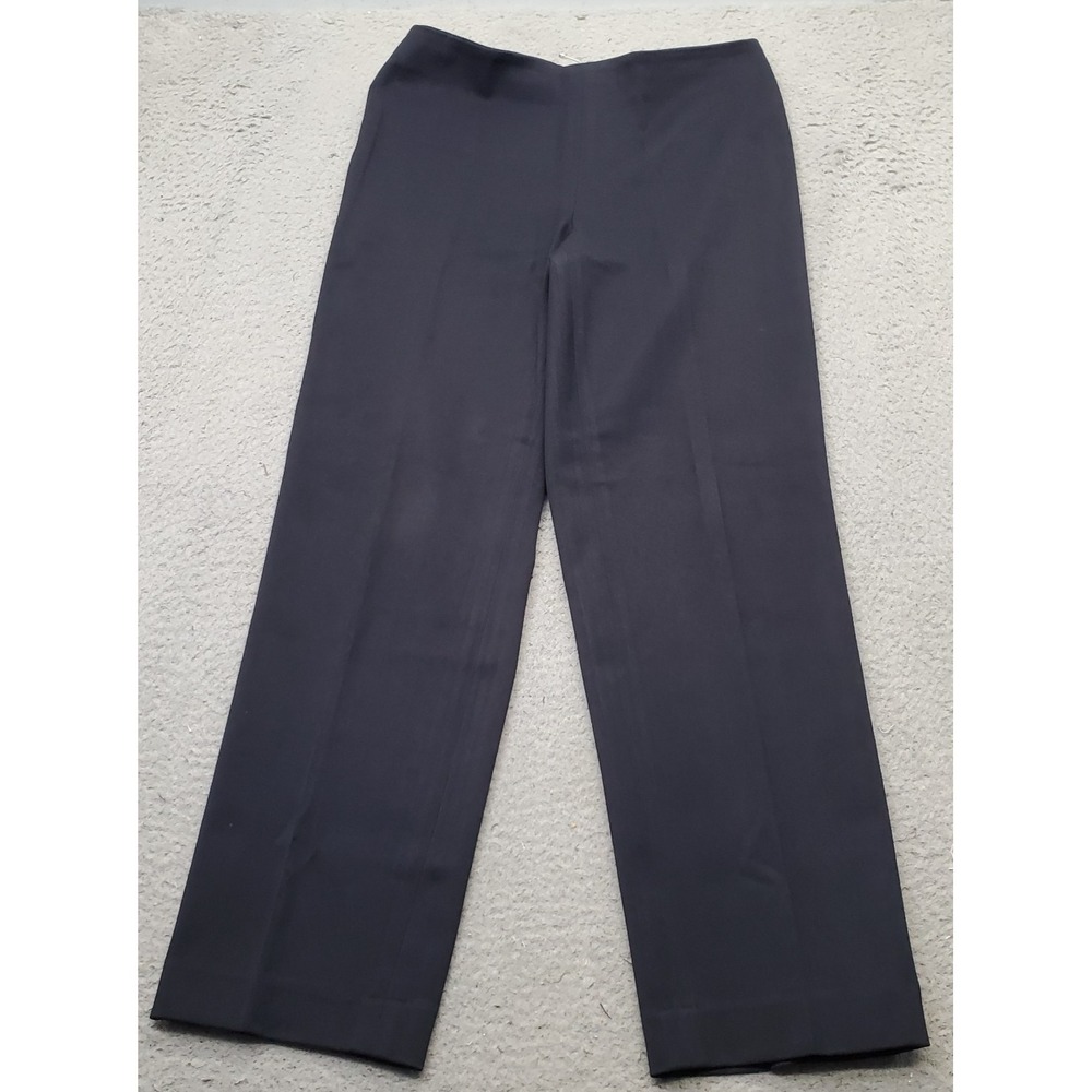 Talbots Heritage Slim Pants Womens 6P Black Career Stretch Straight Leg Side Zip